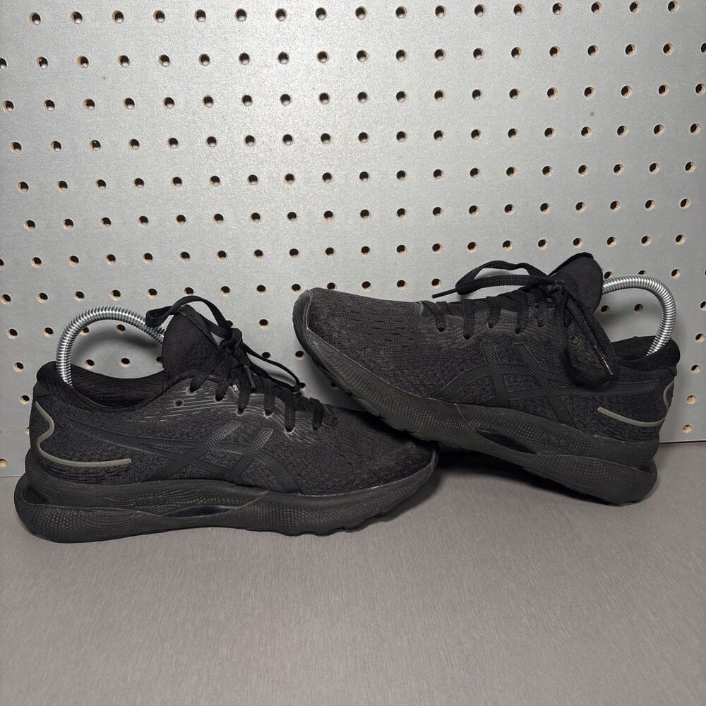 Asics Gel Nimbus 24 Running Shoes Womens Sz 8.5 Triple Black Sneakers Athletic - Picture 7 of 14